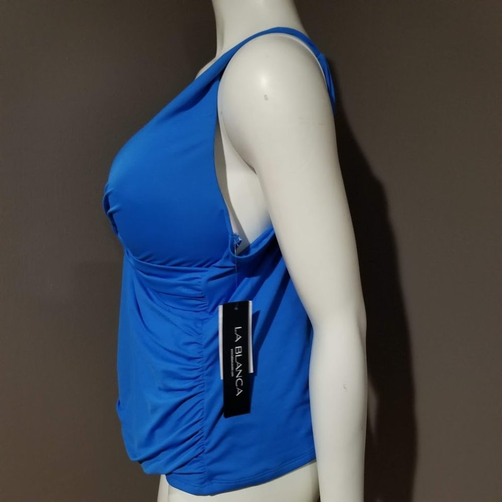 La Blanca Island Goddess Twist Tankini Top in Capri Blue - Picture 3 of 7